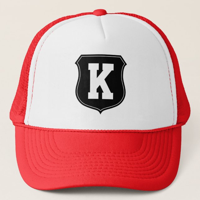 Monogram letter K hat | Personalized sports caps (Front)