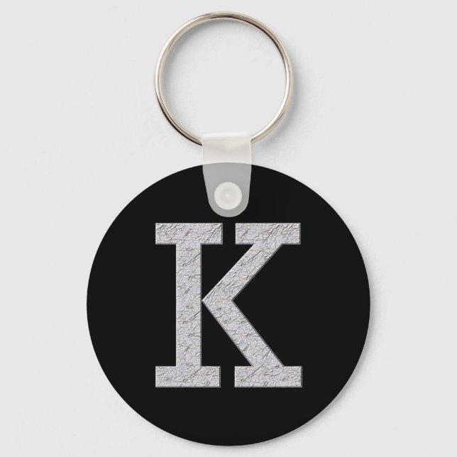 Monogram Letter K Keychain (Front)