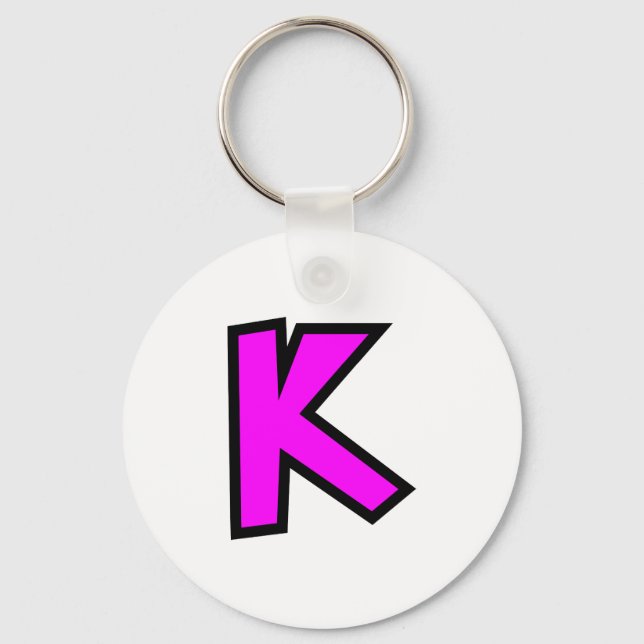 Monogram Letter K Keychain (Front)