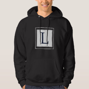 Monogram Letter L Alphabet L Initial Navy Blue Hoodie
