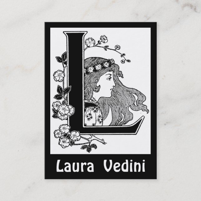 Monogram Letter L Business Card (Front)