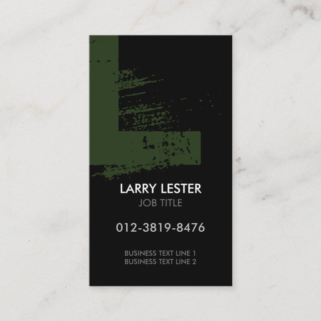 Monogram Letter L Business Card (Front)