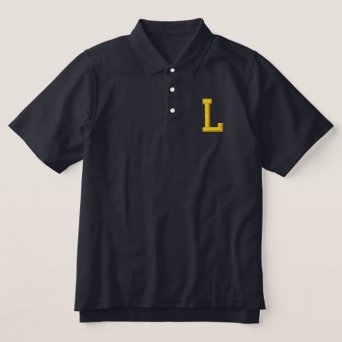 MONOGRAM LETTER L EMBROIDERED POLO SHIRT