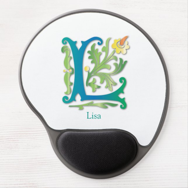Monogram Letter L Gel Mouse Pad (Front)