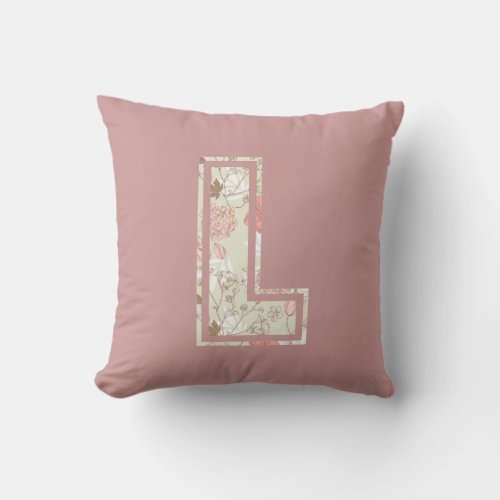 Monogram Letter L Throw Pillow