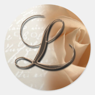 Monogram Letter L Wedding Envelope Sticker