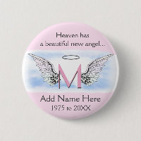 Monogram | Letter M | Add Name | Memorial Button