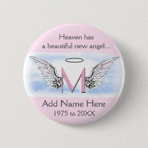 Monogram   Letter M   Add Name   Memorial Button