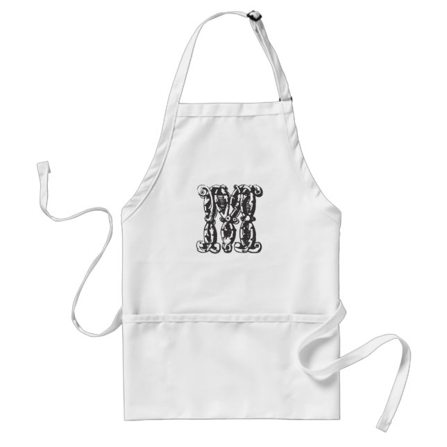 Monogram Letter M Adult Apron (Front)