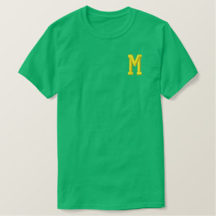 MONOGRAM LETTER M EMBROIDERED T-SHIRT