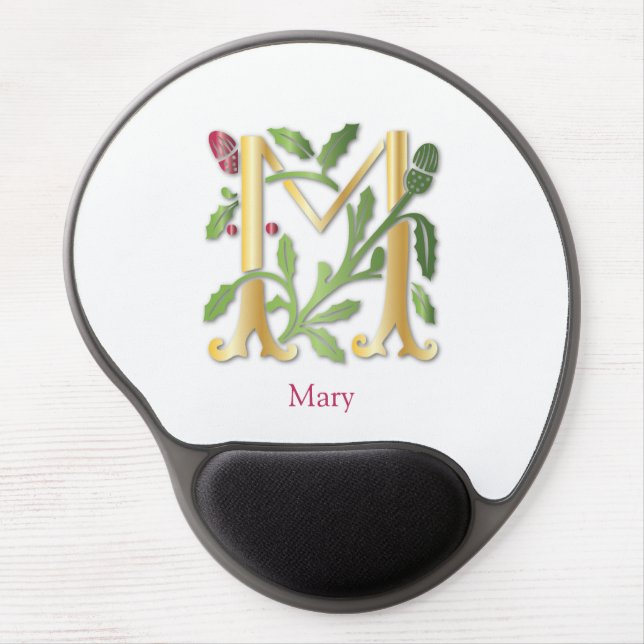 Monogram Letter M Gel Mouse Pad (Front)