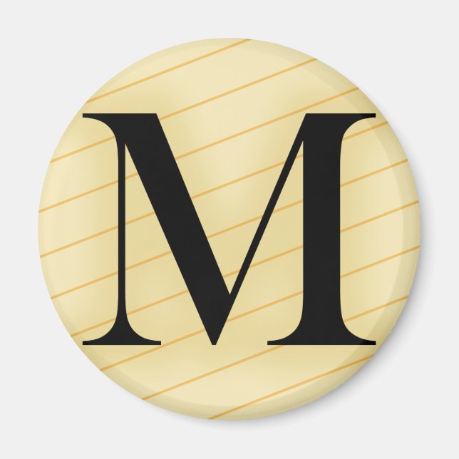 Monogram Letter - M (orange) Magnet (Front)
