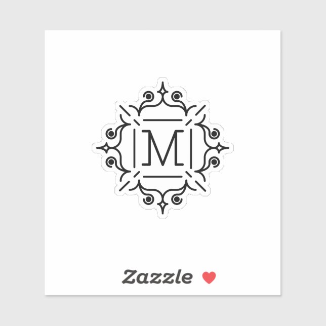 monogram-letter-m-pattern sticker (Sheet)