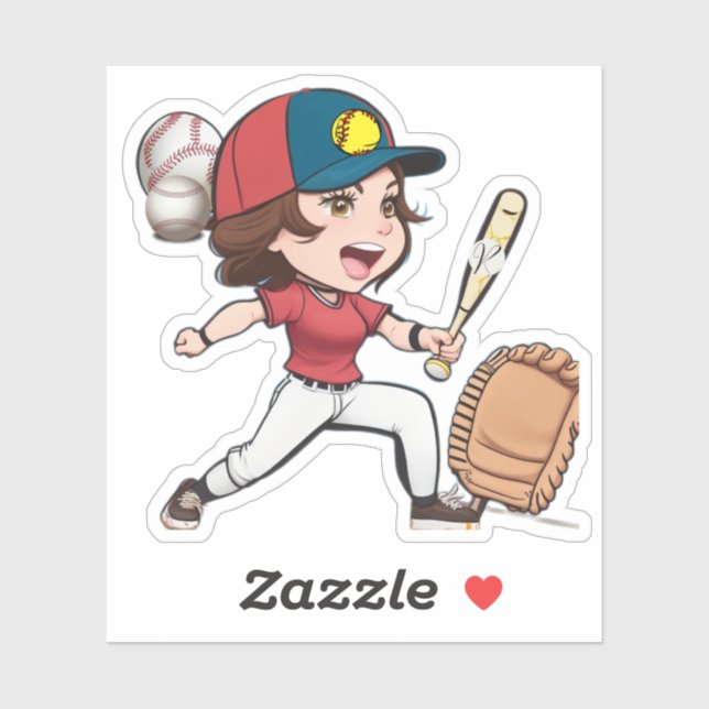 monogram letter mom of both softball baseball sticker (Sheet)