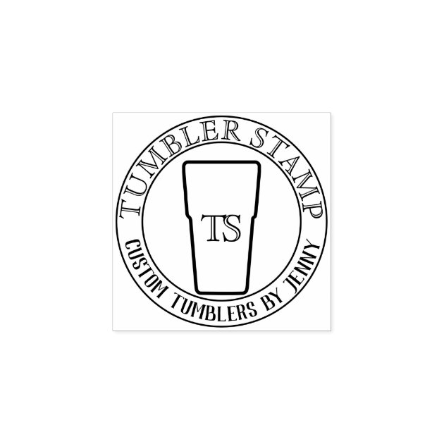 Monogram Letter Mug Cup Tumbler Rubber Stamp