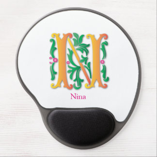 Monogram Letter N Gel Mouse Pad
