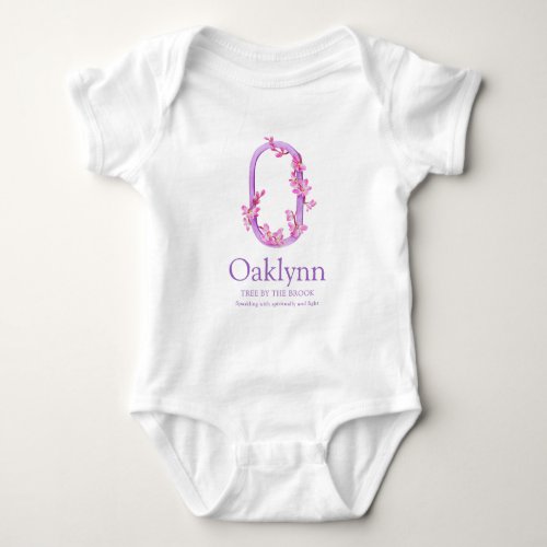 Monogram letter O orchids watercolor Oaklynn Baby Bodysuit