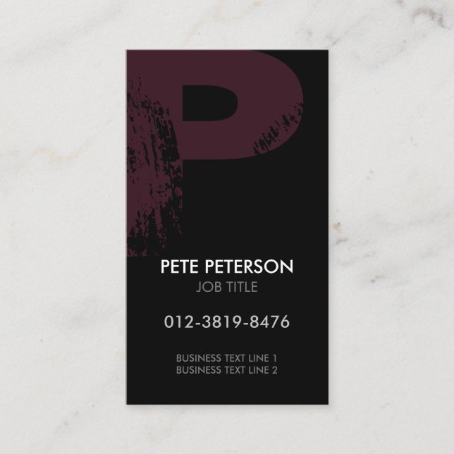 Monogram Letter P Business Card (Front)