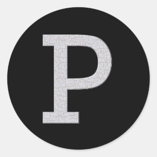 Monogram Letter P Classic Round Sticker