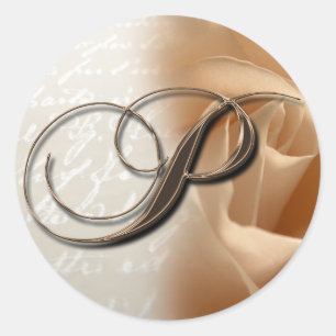 Monogram Letter P Wedding Envelope Sticker