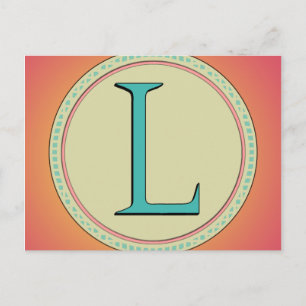MONOGRAM LETTER POSTCARD