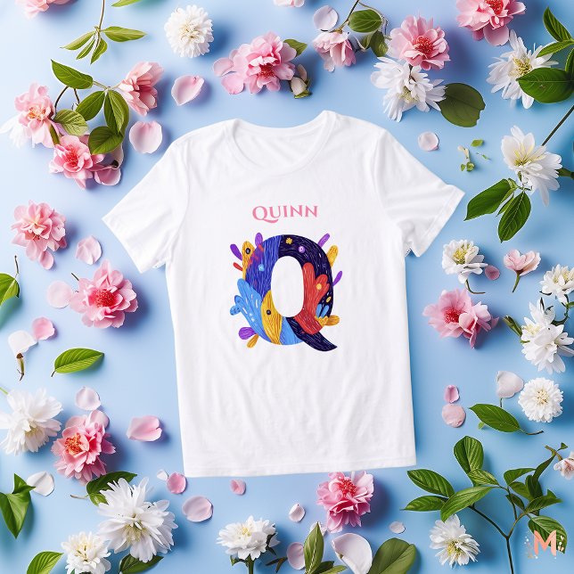 Monogram - Letter Q Artistic Birthday Gift Tri-Blend Shirt (Creator Uploaded)
