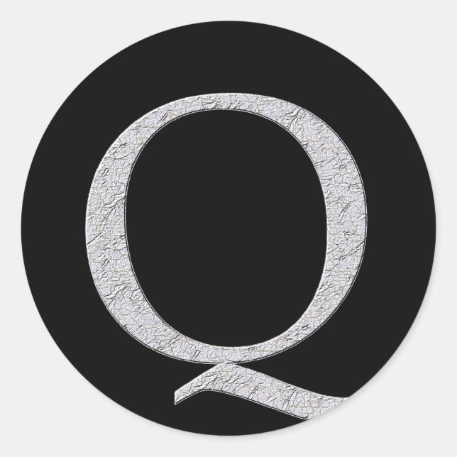 Monogram Letter Q Classic Round Sticker (Front)