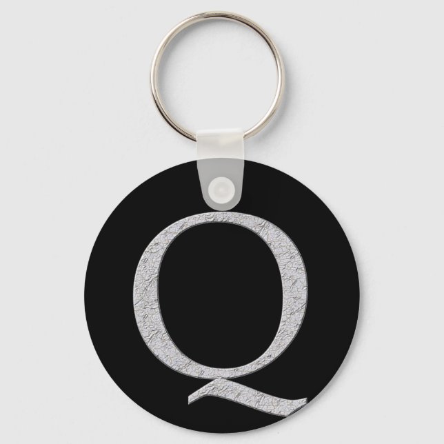 Monogram Letter Q Keychain (Front)