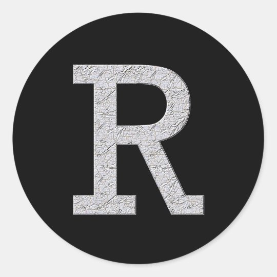 Monogram Letter R Classic Round Sticker