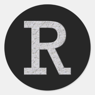 Monogram Letter R Classic Round Sticker