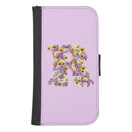 Monogram letter r galaxy s4 wallet case