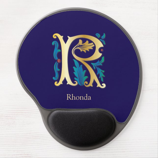 Monogram Letter R Gel Mouse Pad (Front)