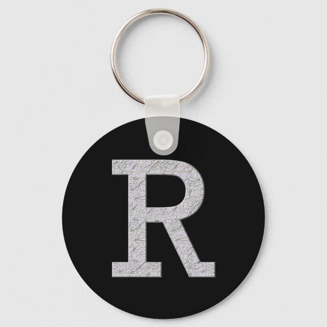 Monogram Letter R Keychain (Front)