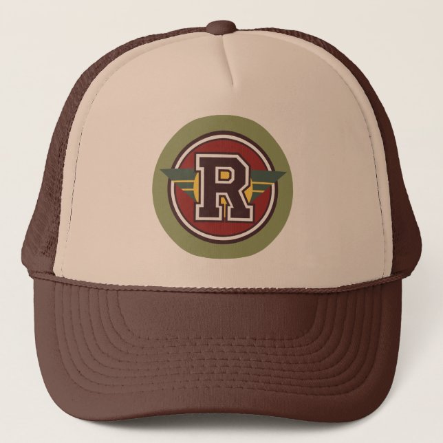 Monogram Letter "R" Trucker Hat (Front)
