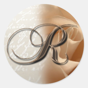 Monogram Letter R Wedding Envelope Seal