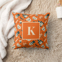 Monogram Letter Retro Spooky Halloween Pattern
