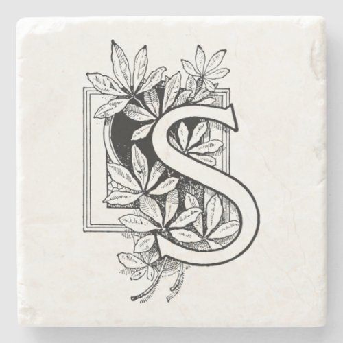 Monogram Letter S Collage Stone Coaster