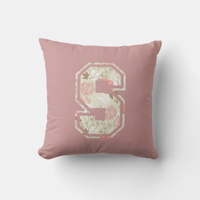 Monogram Letter S Throw Pillow (Front)