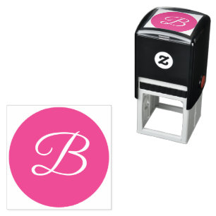 Monogram Letter Script Serif Font Text Self-inking Stamp