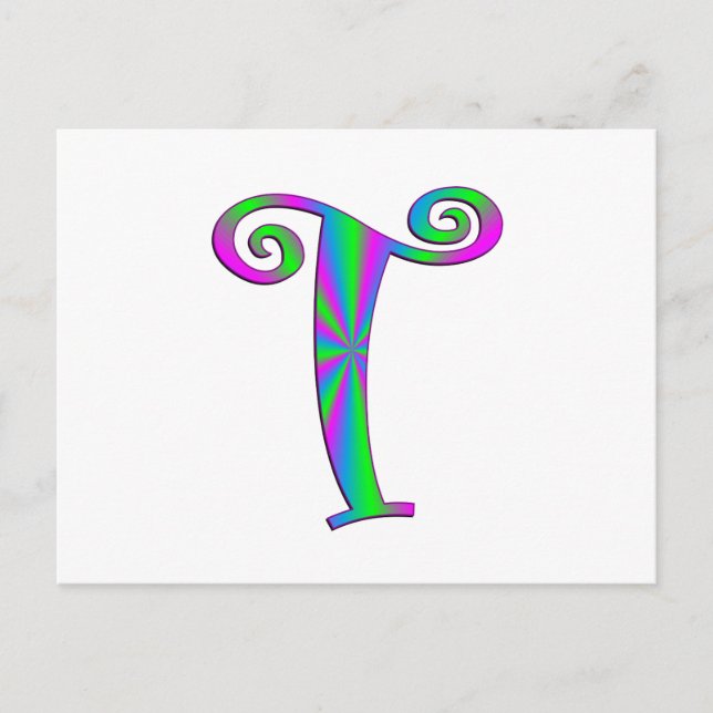 Monogram Letter T Fun Postcard (Front)