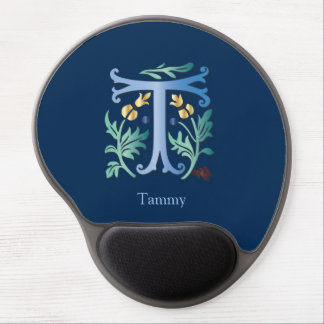 Monogram Letter T Gel Mouse Pad