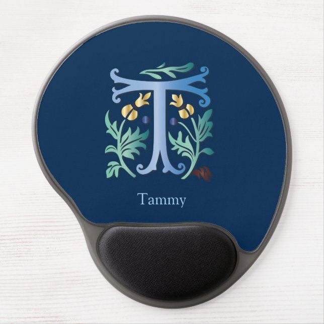 Monogram Letter T Gel Mouse Pad (Front)