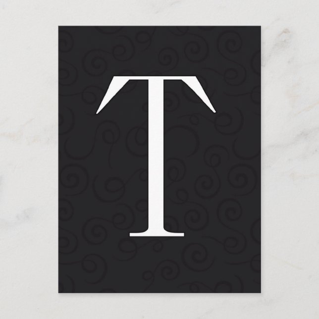 Monogram Letter T Postcard (Front)