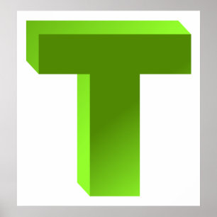 Monogram Letter T Poster