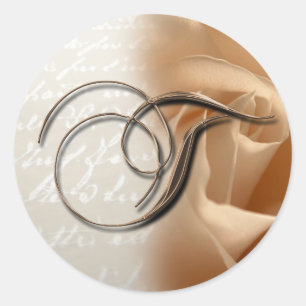 Monogram Letter T Wedding Envelope Seal