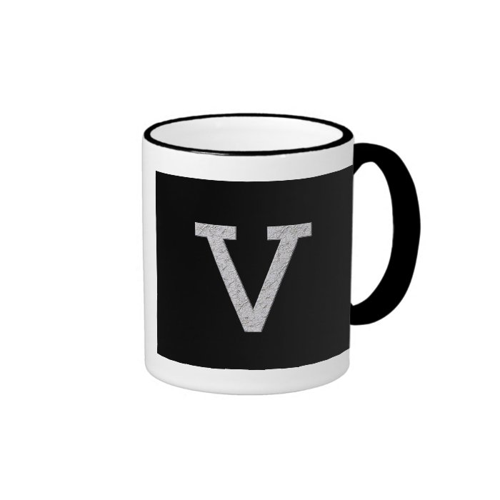 Monogram Letter V Coffee Mugs