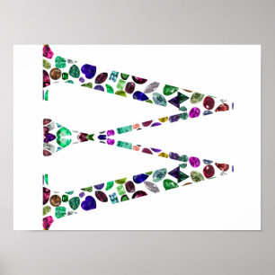 Monogram Letter W – Gemstone Initial Design Poster