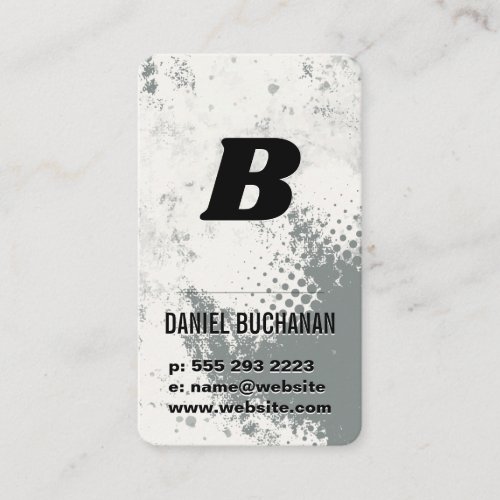 Monogram Letter | White Gray Texture Business Card
