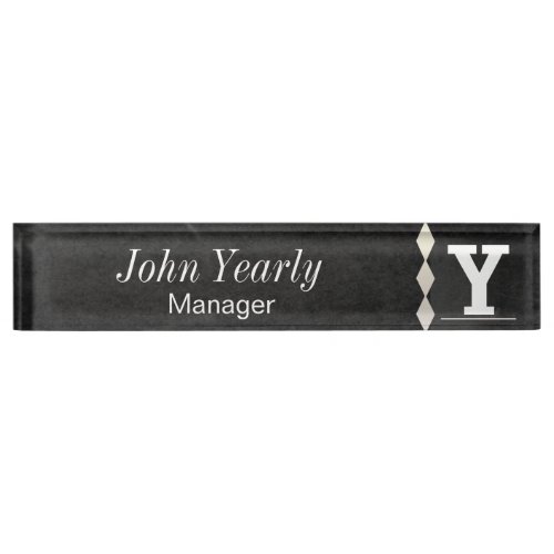 Monogram Letter Y Chalkboard Name Plate