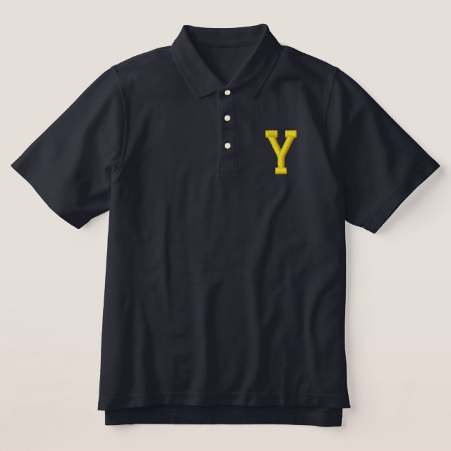 MONOGRAM LETTER Y EMBROIDERED POLO SHIRT (Design Front)